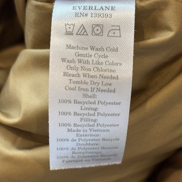 Everlane Renew Puffer Coat Chestnut Brown Tan Mid Length Hooded Jacket Size XL* - Picture 8 of 8